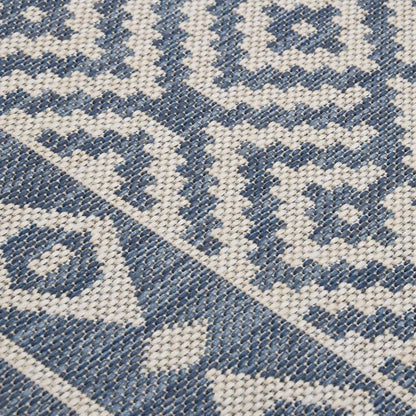 Vidaxl Alfombra De Exterior De Tejido Plano Rayas Azules 80x150 Cm_4
