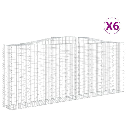 Cestas De Gaviones 6 Uds Forma De Arco Hierro 400x50x160/180 Cm_0