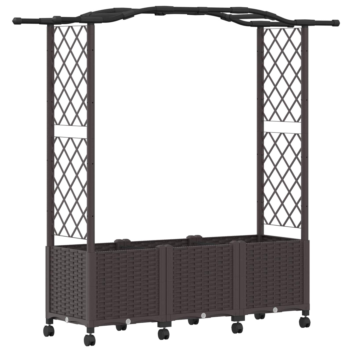 Cama Elevada Con Trellis Y Techo Marrón 164 X 40 X 144 Cm Pp_0