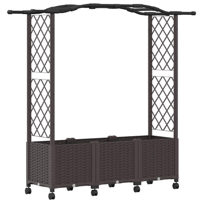 Cama Elevada Con Trellis Y Techo Marrón 164 X 40 X 144 Cm Pp_0