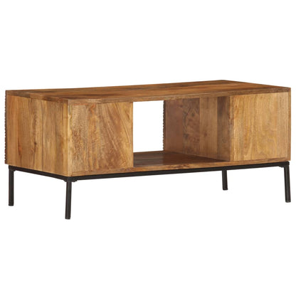 Mesa De Centro De Madera Maciza De Mango 90x45x40cm_2