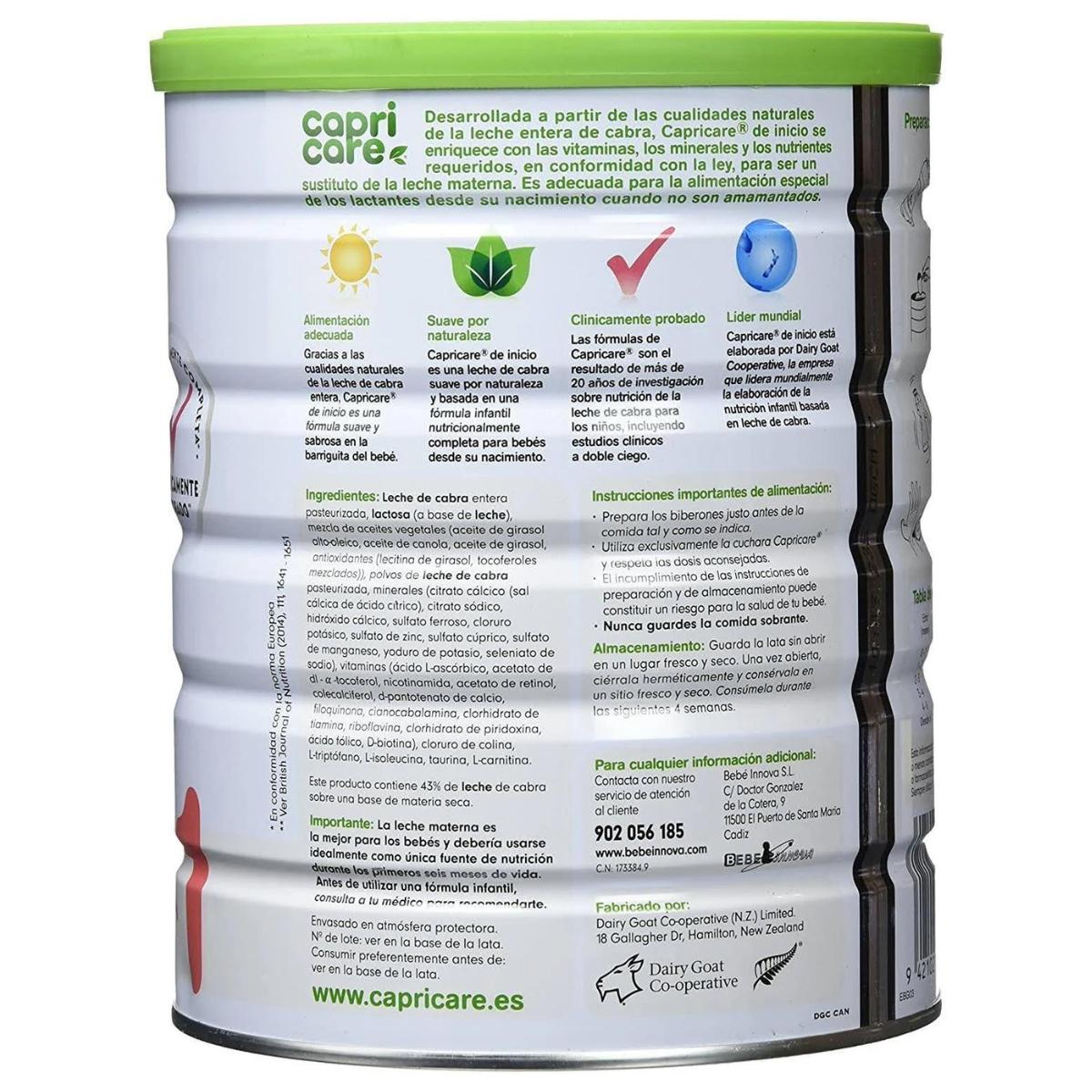 Leite de cabra inicial para lactentes 1 Capricare 800 g
