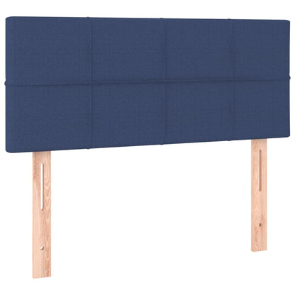 Cama Box Spring Colchón Y Luces Led Tela Azul 90x200 Cm / Vetonek_1