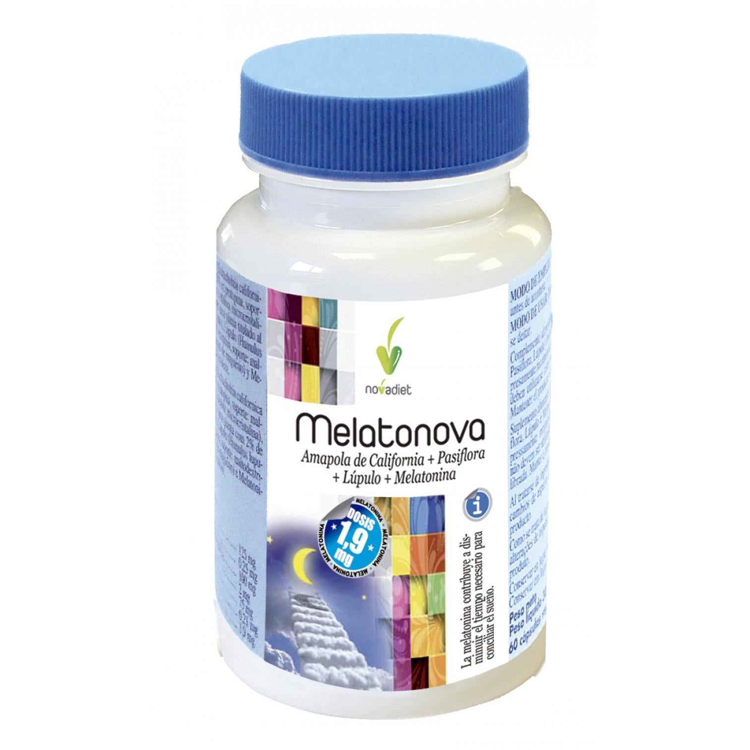 Melatonova melatonina 1,9 mg Novadiet, 60 cápsulas vegetales
