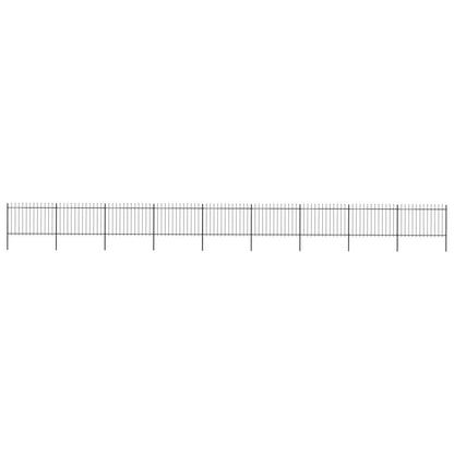 Valla De Jardín Con Puntas De Lanza Acero Negro 15,3x1,2 M / Vetonek_2