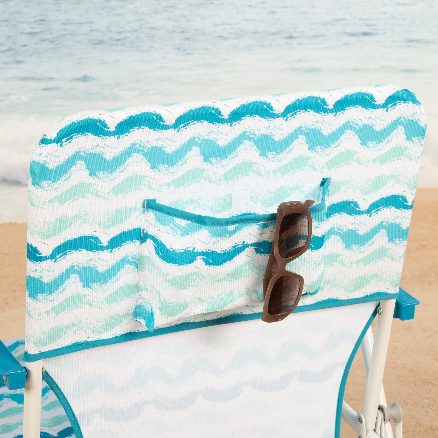 Aktive Silla De Playa Plegable Con Respaldo Bajo Y Bolsillo Trasero_2