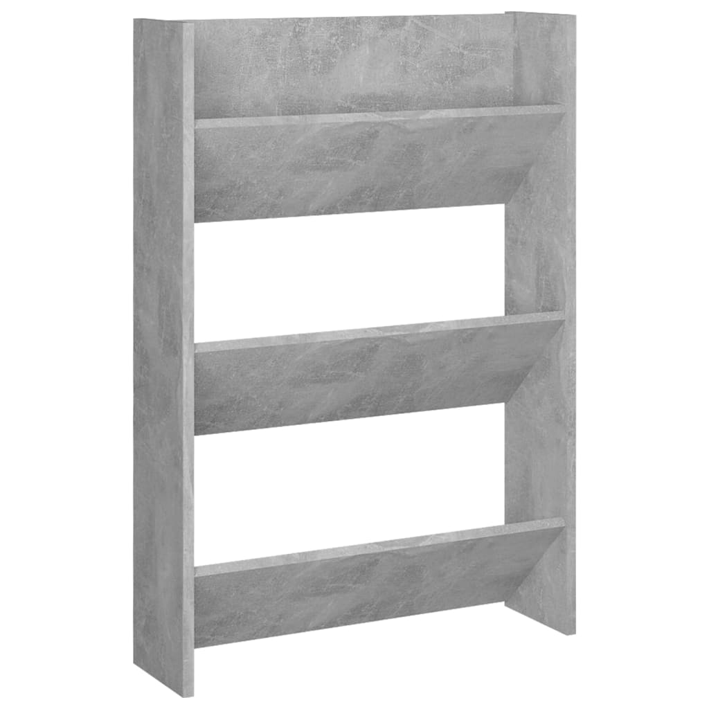 Vidaxl Zapateros De Pared 2 Uds Contrachapada Gris Hormigón 60x18x90cm_5