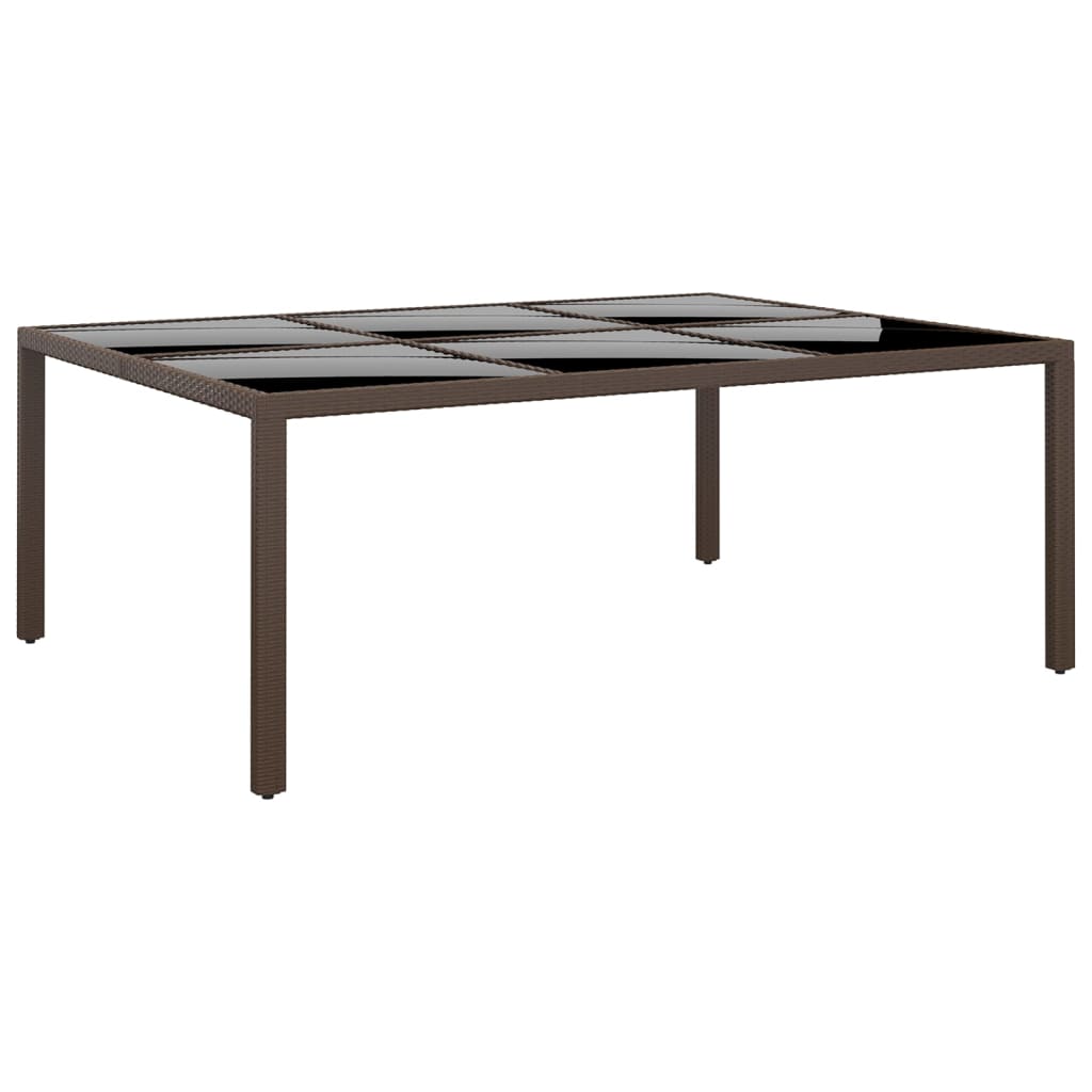Juego De Comedor De Jardín 11 Piezas Ratán Sintético Marrón / Vetonek_2