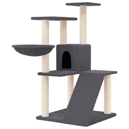Vidaxl Rascador Para Gatos Con Postes De Sisal Gris Oscuro 94 Cm_0