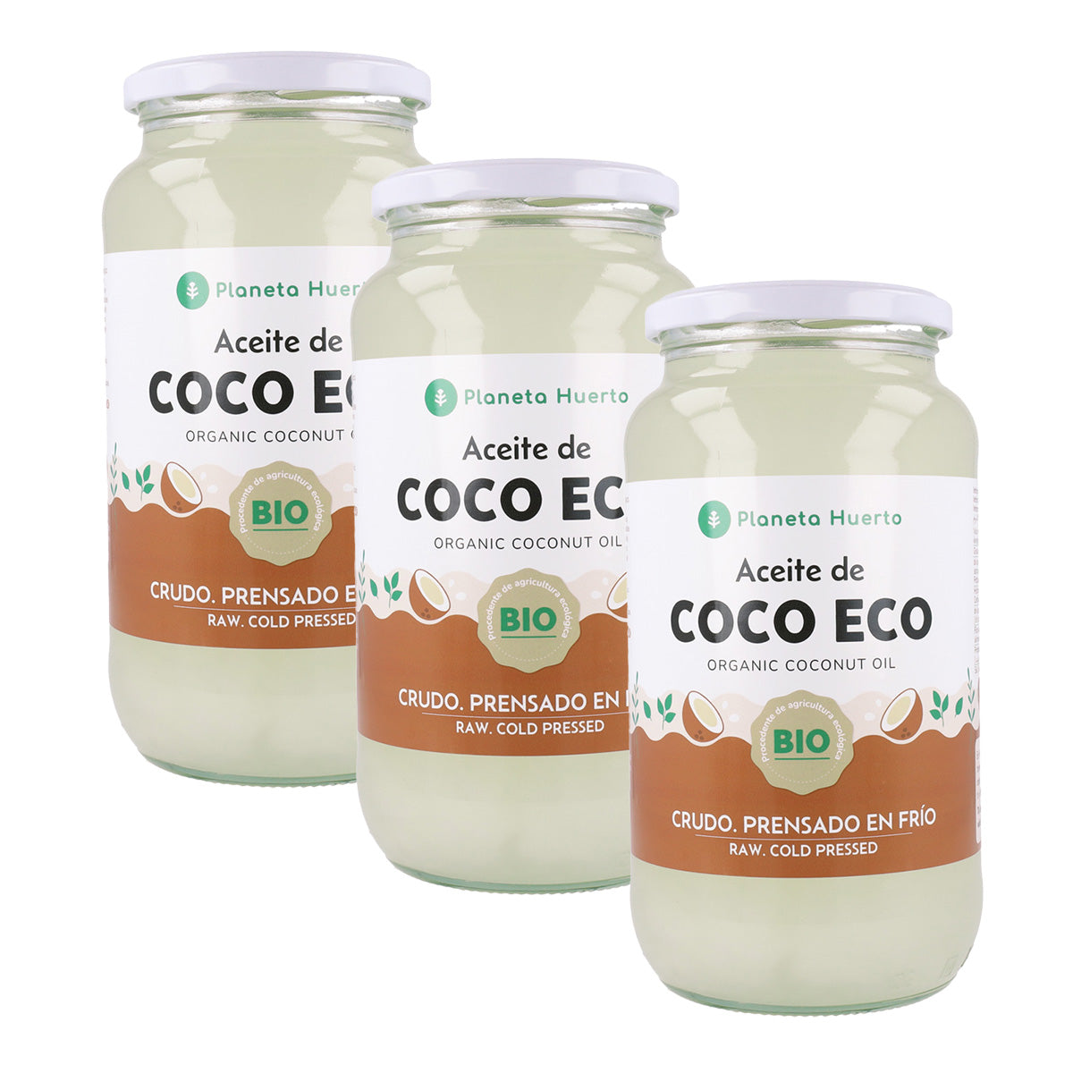Pack de 3 Óleos de Coco Planeta Huerto ECO 860 ml