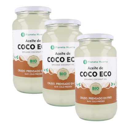 Pack de 3 Óleos de Coco Planeta Huerto ECO 860 ml