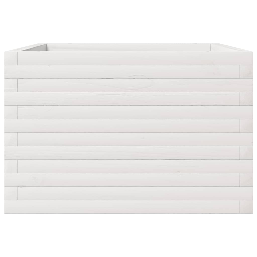 Jardinera Madera Maciza De Pino Blanco 70x70x45,5 Cm_5