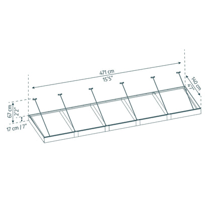 Sophia XL Canopy de porta 140x471 cm Transparente 