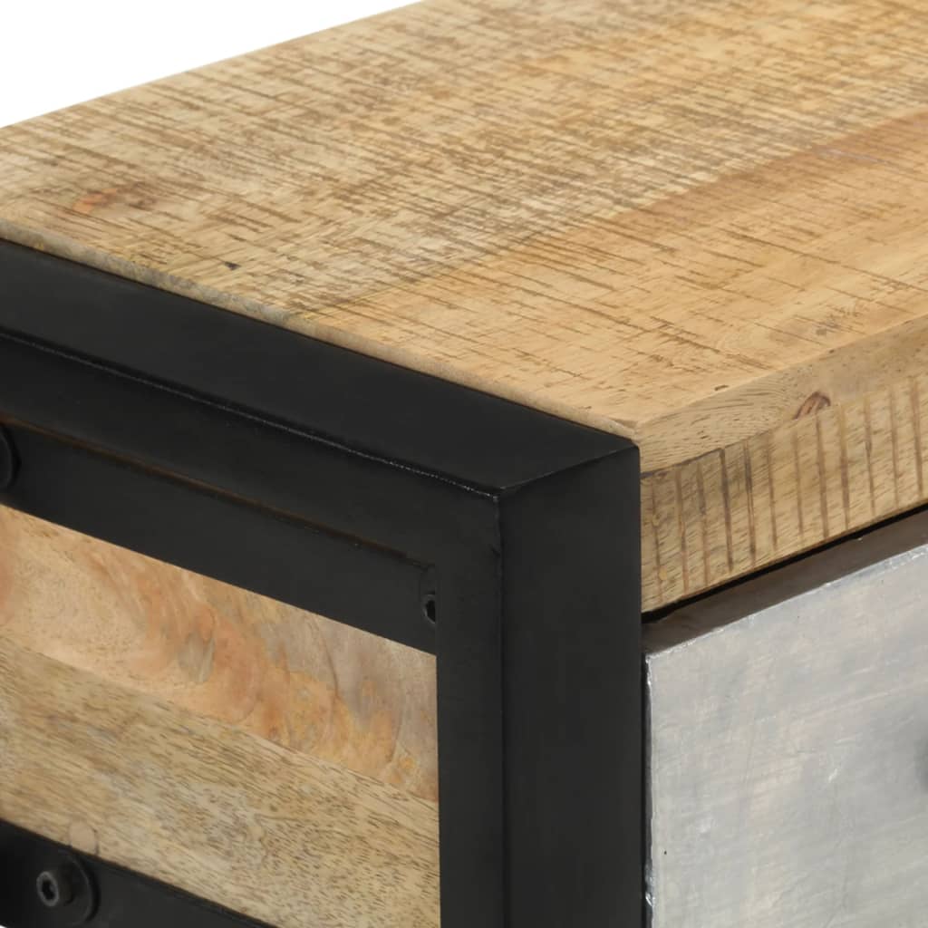 Mesa Consola Madera Maciza De Mango Rugosa 110x30x76 Cm_4