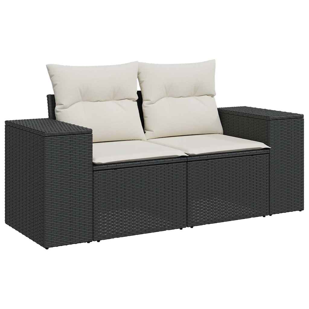 Set De Sofás De Jardín Y Cojines 10 Pzas Ratán Sintético Negro / Vetonek_0