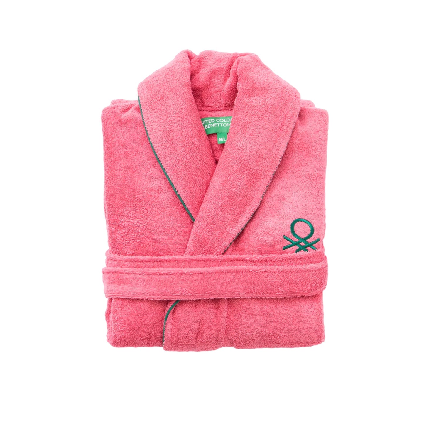 Albornoz M/l 420gsm 100% Algodon C/ Logo Bordado Rosa Core Benetton_0