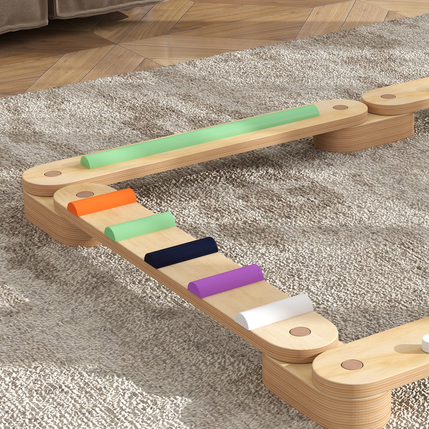 Aiyaplay Juego De Viga De Equilibrio De Madera Para Niños De +3 Años Multicolor_4