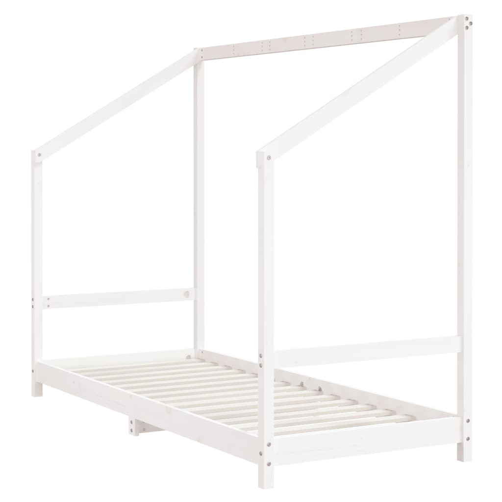 Estructura De Cama Para Niños Madera De Pino Blanco 80x200 Cm / Vetonek_2