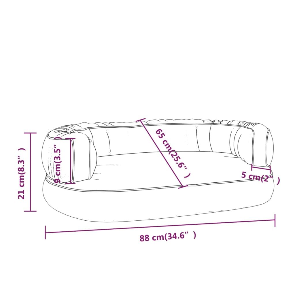 Vidaxl Cama Para Perros De Espuma Cuero Sintético Marrón 88x65 Cm_2