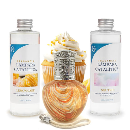 Pack Ahorro Lámpara Catalítica Orange Waves + Fragancia Lemon Cake 200ml + Limpiador Neutro 200ml + Mecha Repuesto_0