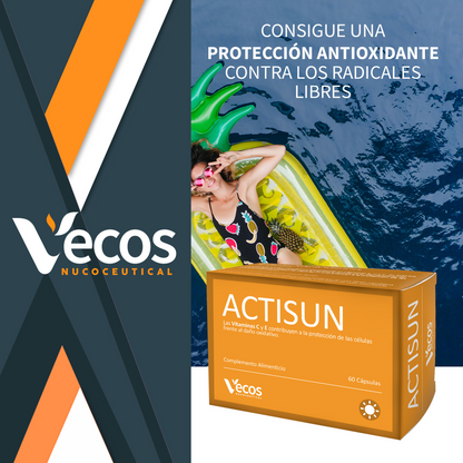 Actisun Vecos 60 Cápsulas | Protección Solar Y Cuidado De La Piel | Betacaroteno, Licopeno Y Antioxidantes_1