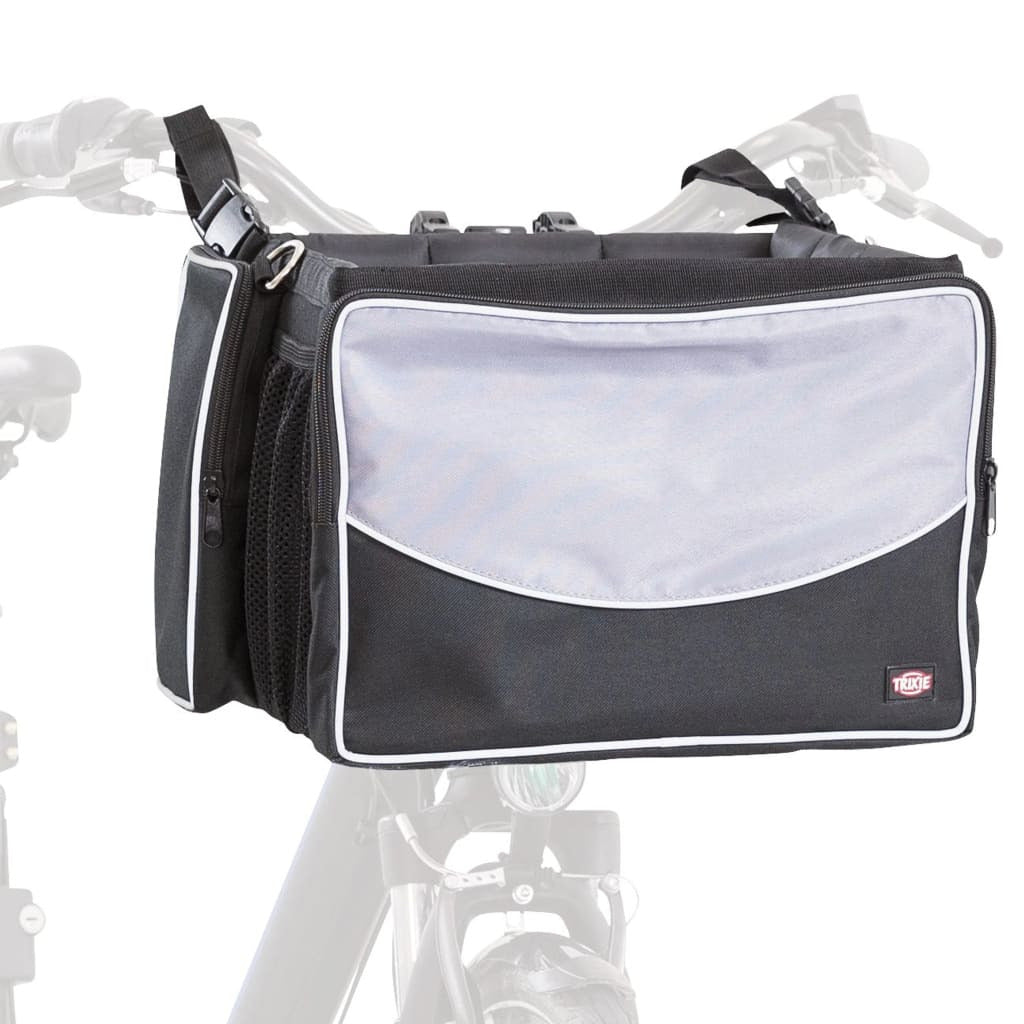 Trixie Cesta Delantera De Bici Para Mascotas Negro Y Gris 41x26x26 Cm_0
