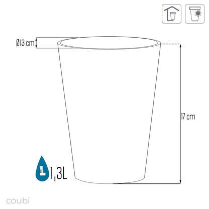 Maceta Coubi Orchid 1,3l., Dimensiones (mm) 130x130x170, Color Blanco