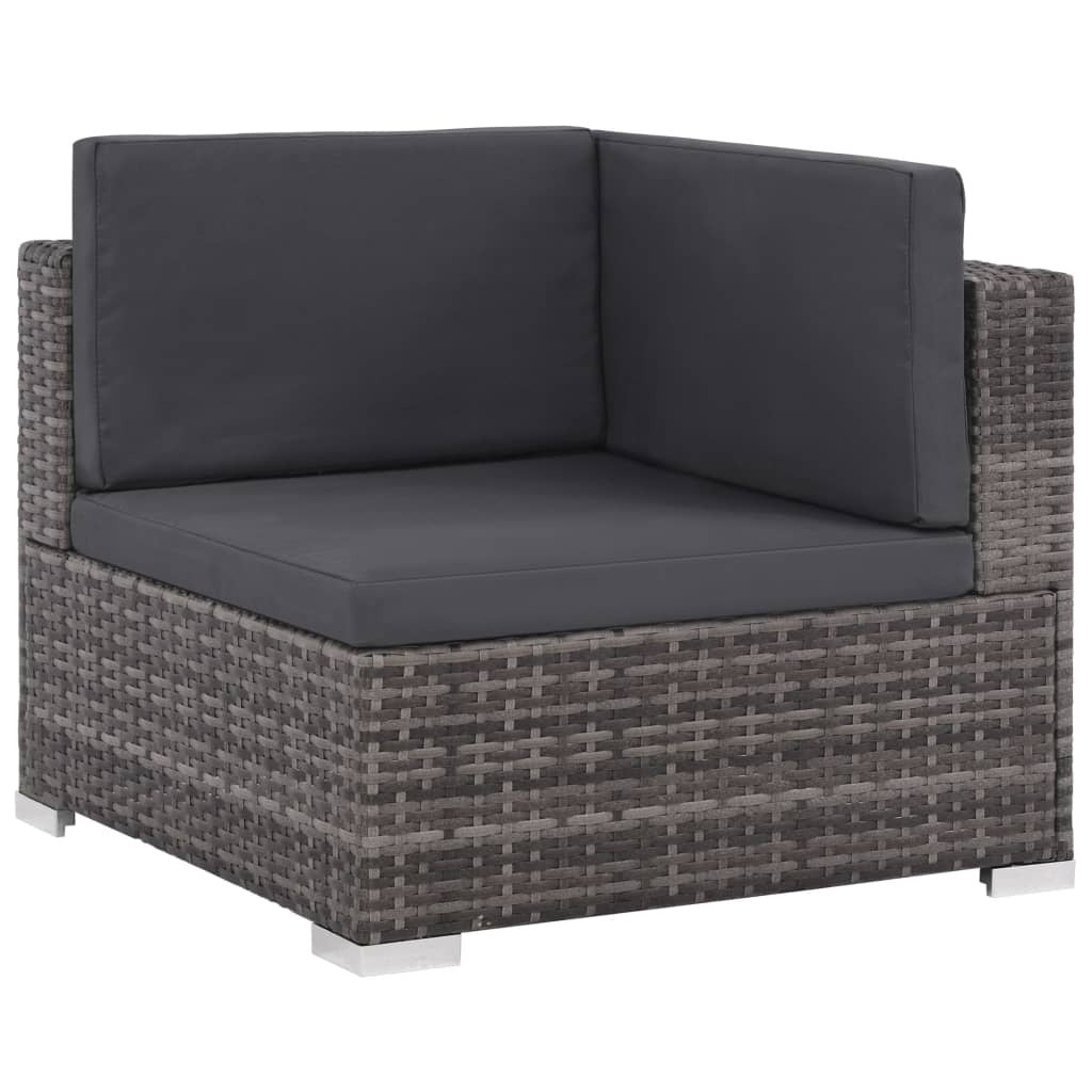 Vidaxl Set De Muebles De Jardín 7 Pzas Y Cojines Ratán Sintético Gris_1