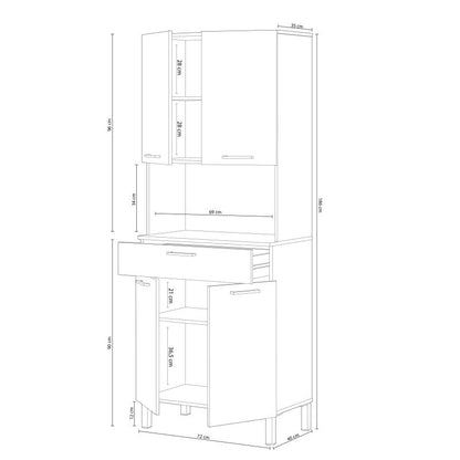 Alacena Cocina Colin 4 Puertas Melamina, Blanco Artik, 72 X 186 X 40_4