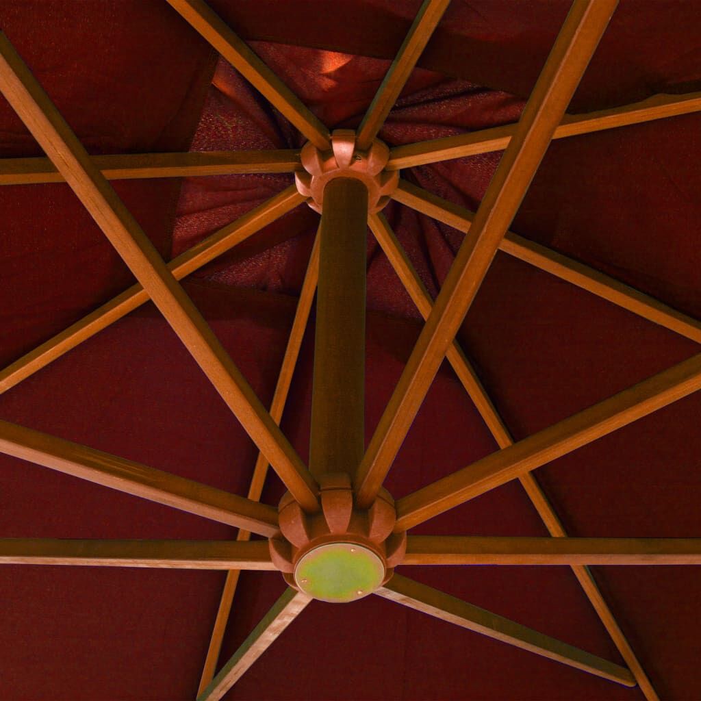 Vidaxl Sombrilla Jardín Colgante Con Palo Madera Abeto Terracota 3x3 M_3