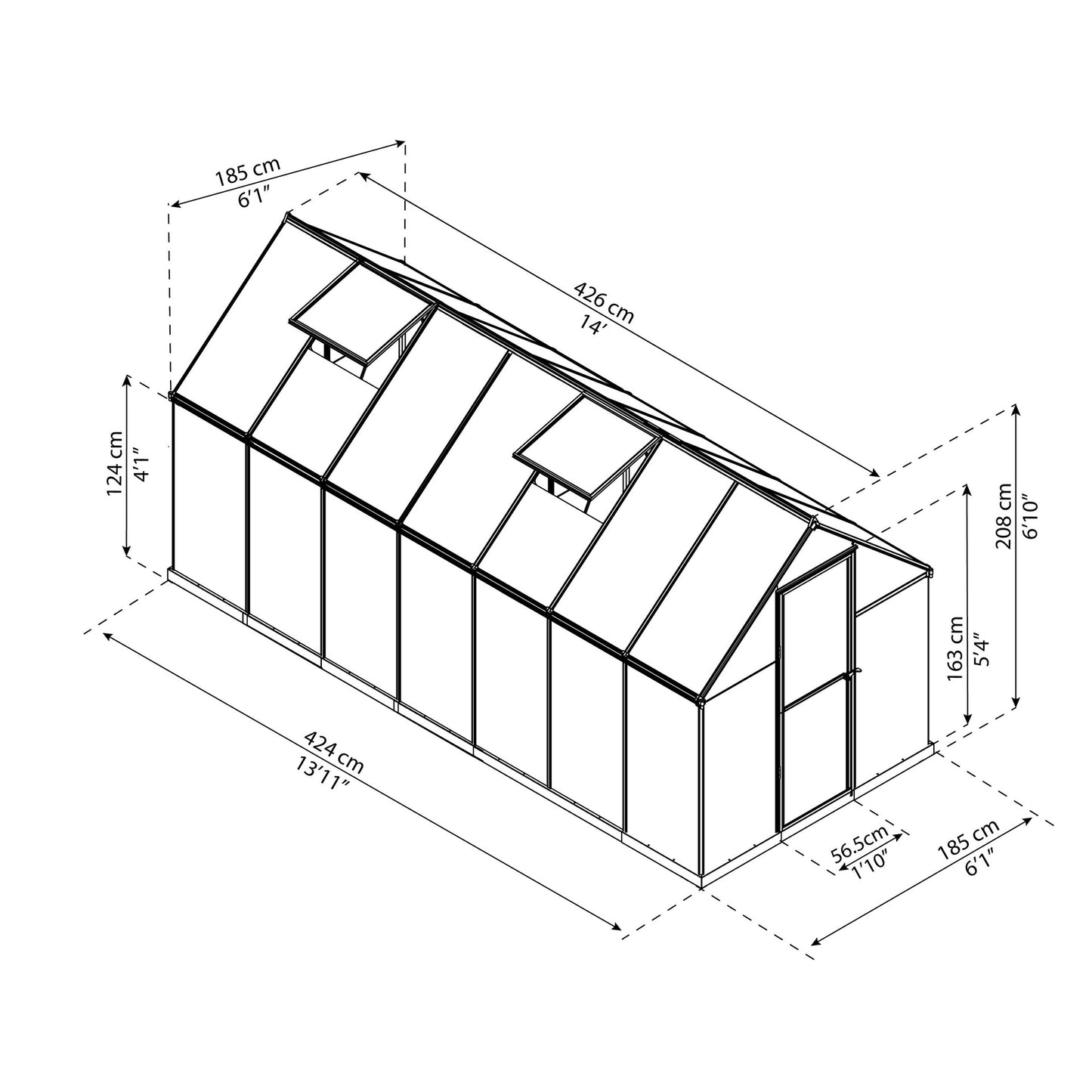Estufa Mythos 426x185 cm verde 