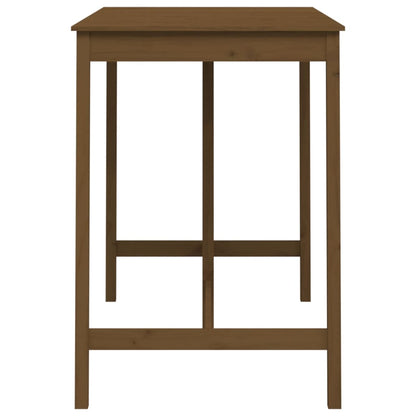 Mesa Alta De Bar Madera Maciza De Pino Marrón Miel 140x80x110cm_2