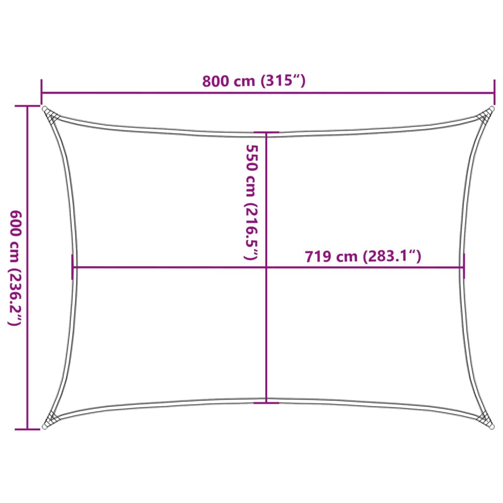 Vidaxl Toldo De Vela Hdpe Verde Oscuro 160 G/m² 6x8 M_2