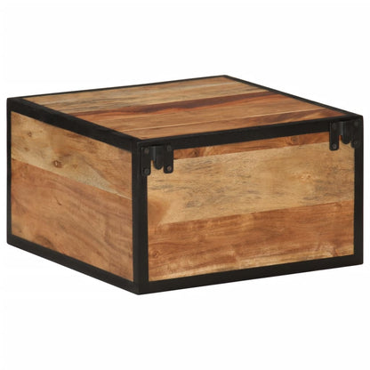 Mesita De Noche De Pared Madera Maciza Acacia 35x35x20 Cm_2