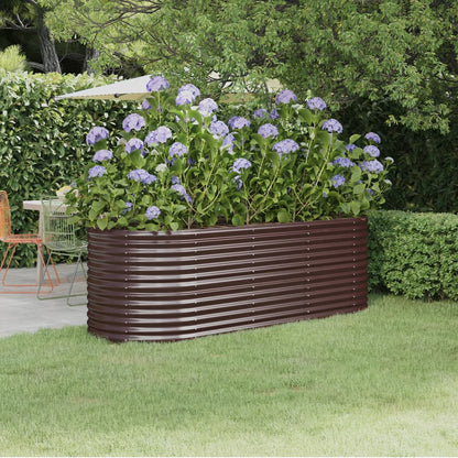 Jardinera Arriate Acero Galvanizado Marrón 224x80x68 Cm_1