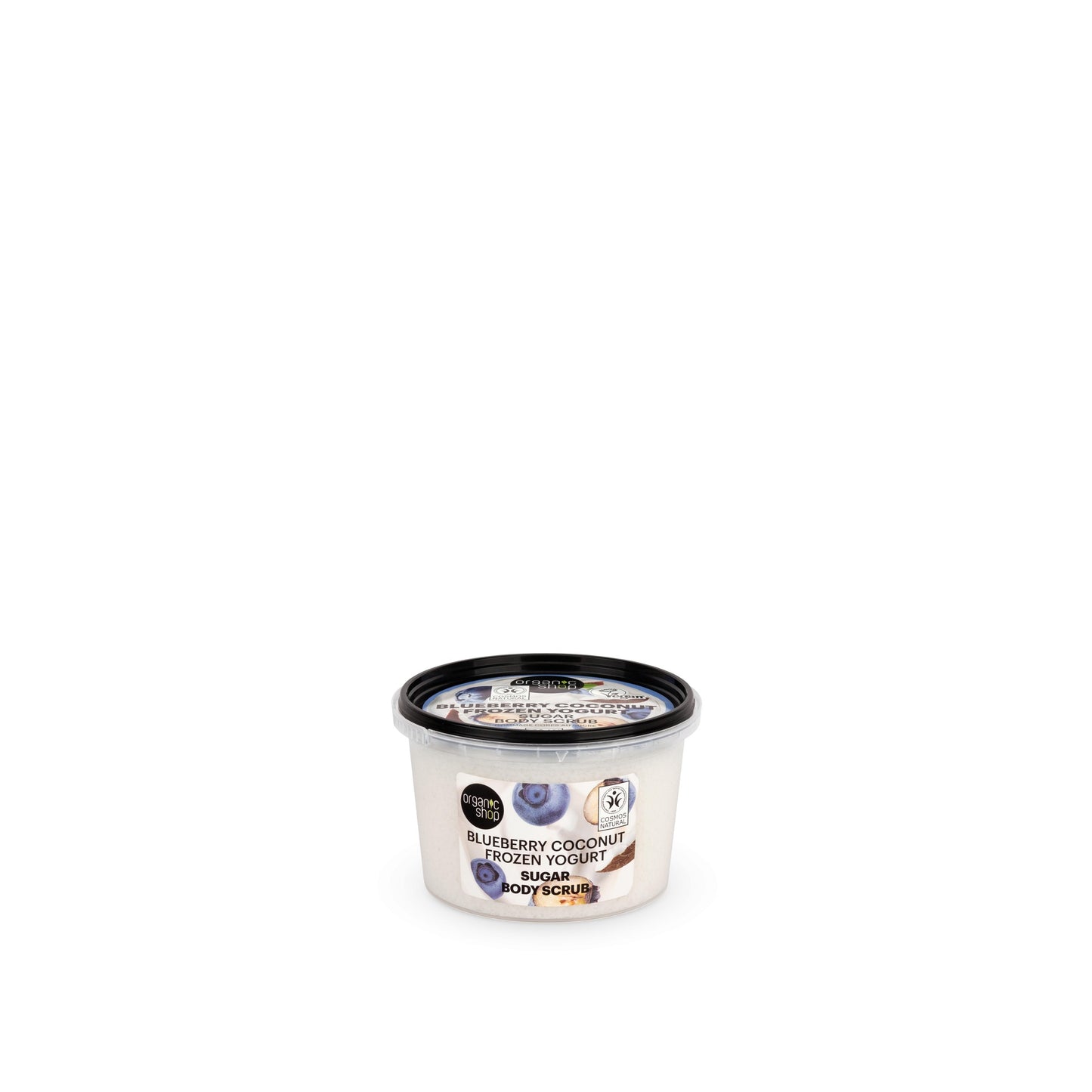 Esfoliante Corporal de Açúcar com Iogurte Congelado de Mirtilo e Coco da Organic Shop 250ml