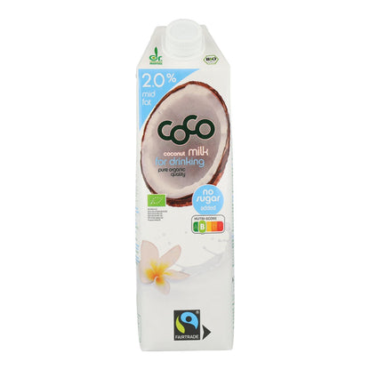 Leite de coco biológico Dr. Martins 2% de gordura 1L