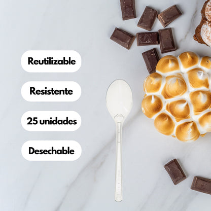 Cucharita De Postre Reutilizable (pack 25)_2