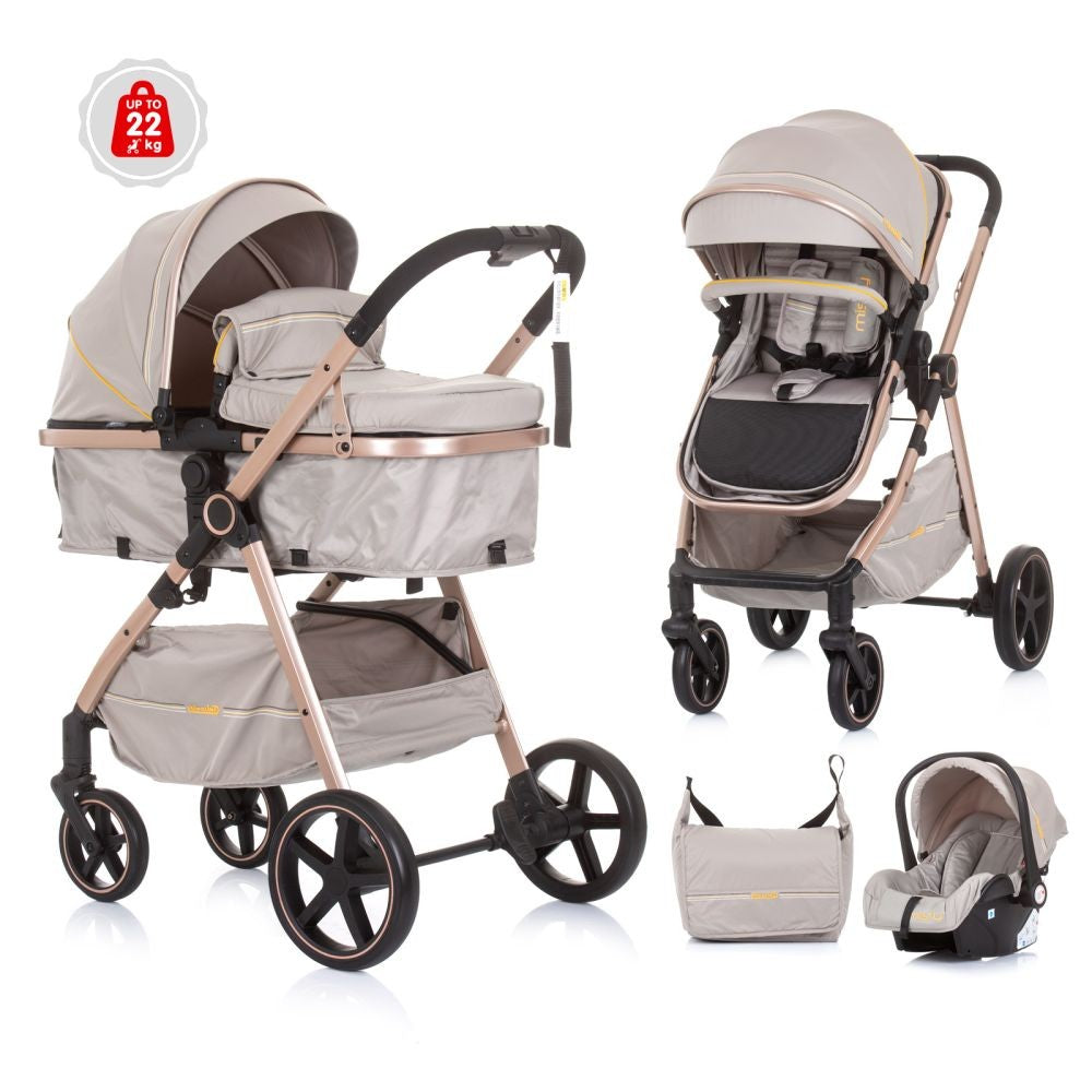 Carrito De Bebé Trio Convertible Misty Hasta 22 Kg Sand_0