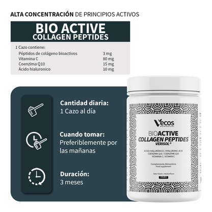 Bioactive Collagen Peptides Vecos 270 G | Colágeno Y Cuidado De La Piel | Verisol®, Ácido Hialurónico Y Coq10_2