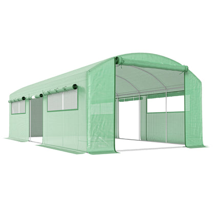 Outsunny Invernadero De Exterior 6x3x2 M Con 6 Ventanas De Malla Verde_0