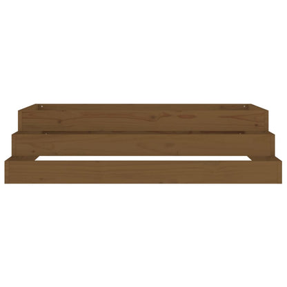 Jardinera Madera Maciza De Pino Marrón Miel 110x110x27 Cm_4