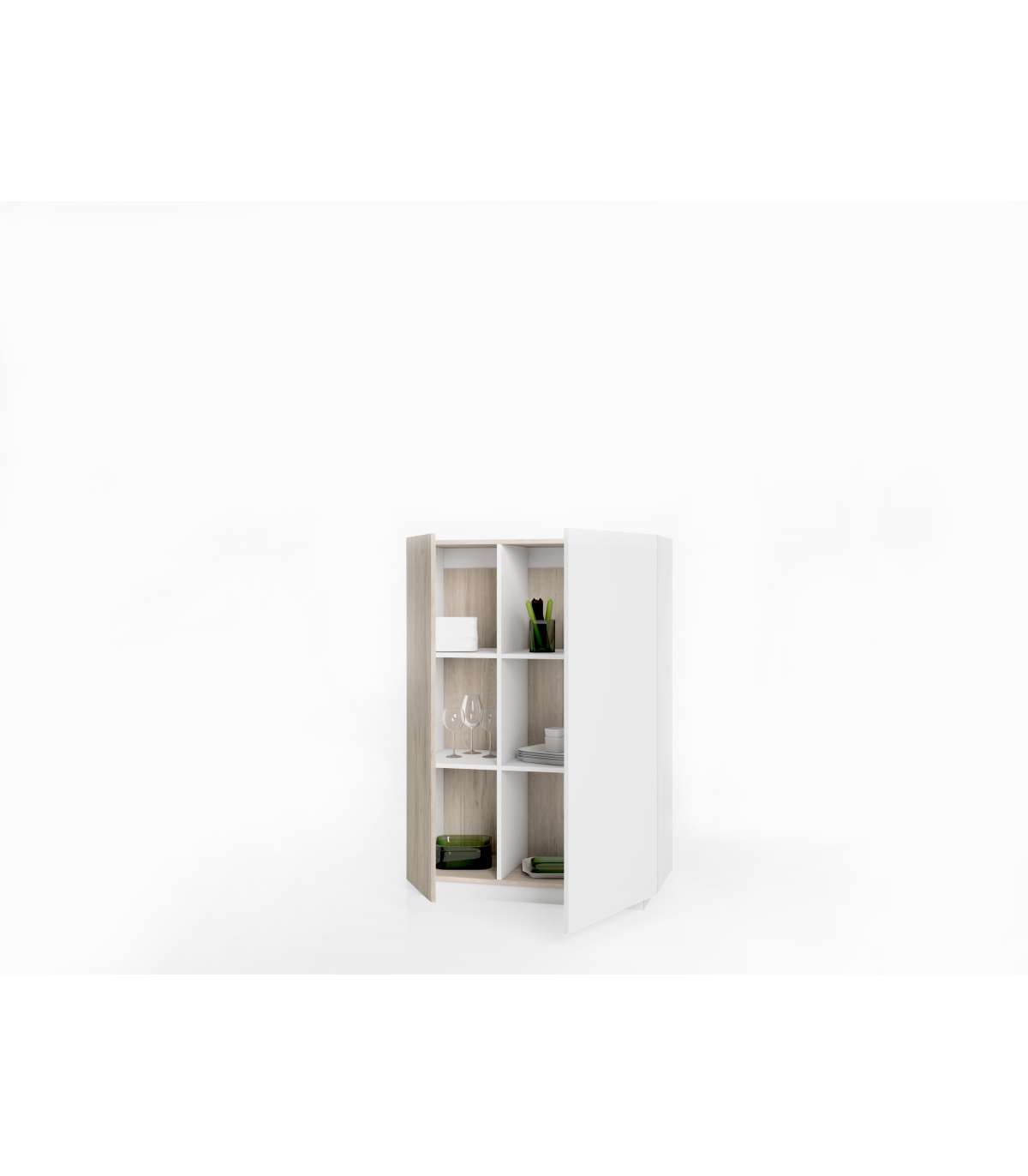 Mueble Auxiliar/bodeguero Celia Acabado Blanco/sahara, 125.6cm(alto) 90.1cm(ancho) 41.6cm(_3