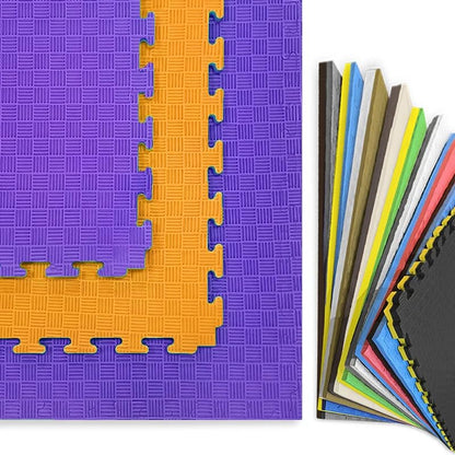 Artatami® Tatami Puzzle 1x1x20 Mm Naranja - Lila Pack Ahorro【20 Unidades】gimnasios - Fitness - Pilates - Yoga_1