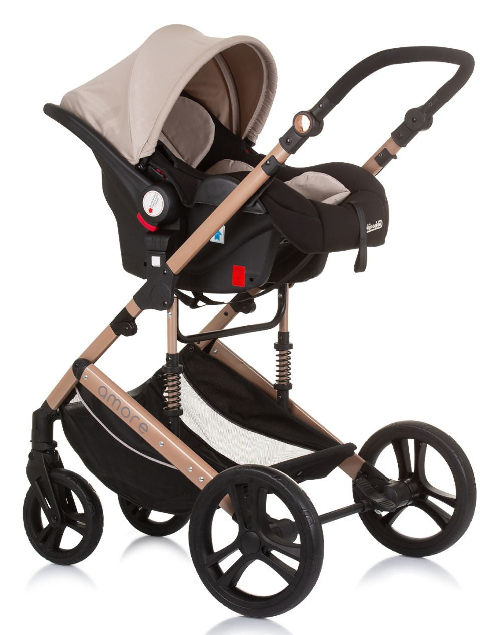 Carrito De Bebé Trío Convertible Amore Hasta 22 Kg Macadamia_4