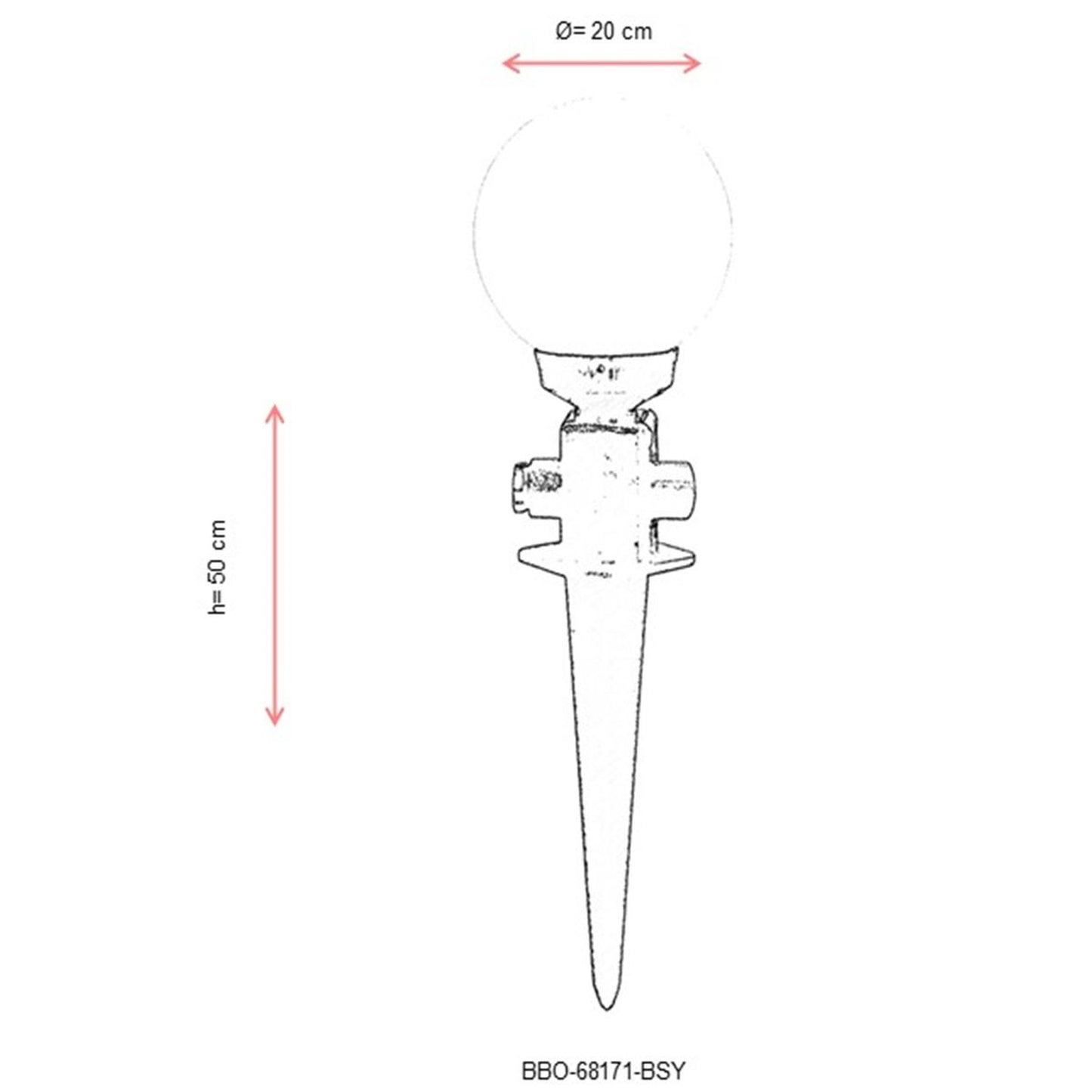 Aplique De Pared Pantalla Libre Para Exterior, Abs , Negro, 20x20x50, Casquillo E 27 Max 60 W