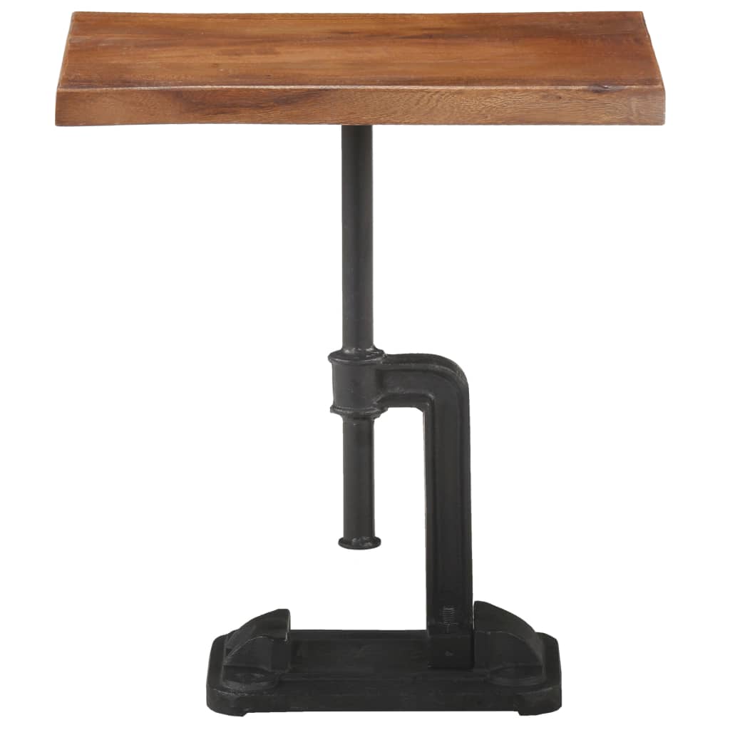Mesa Auxiliar Madera Acacia Y Hierro Fundido Marrón 45x35x49 Cm_0
