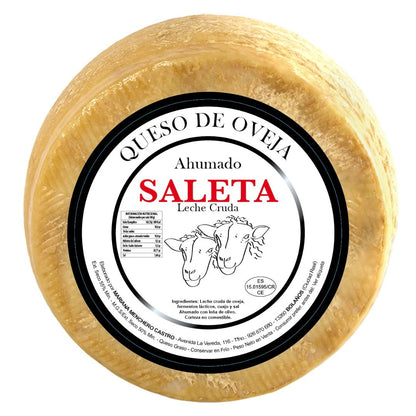 Saleta® Queso Curado Ahumado Entero De Oveja (2,2 Kg) | Elaboración Artesana Quesos De La Mancha | Ahumados_0
