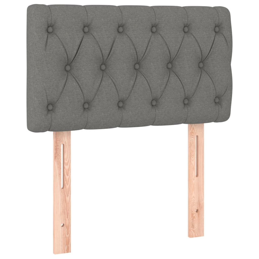 Cama Box Spring Con Colchón Y Led Tela Gris Oscuro 80x200 Cm / Vetonek_2