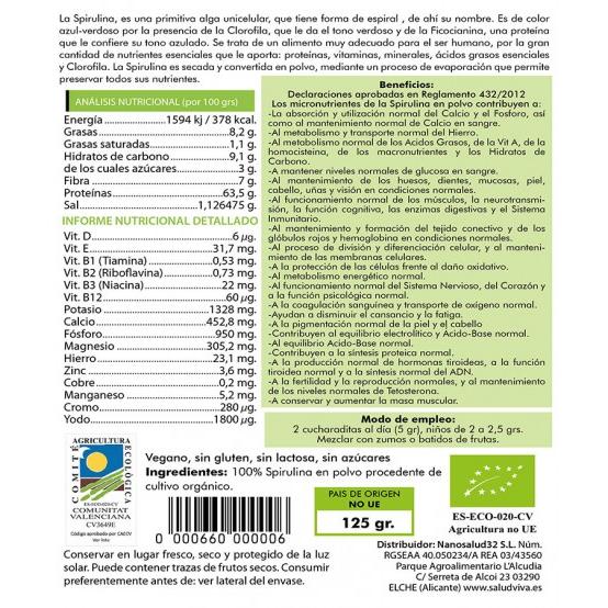 Spirulina em pó BIO Salud Viva